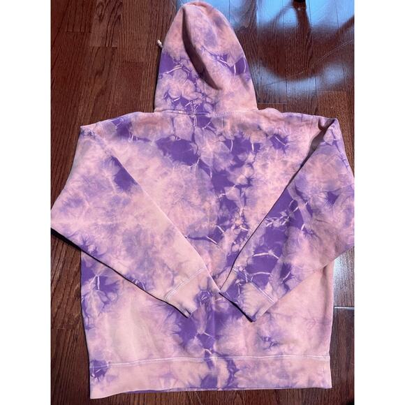 Civil Regime Wild Daisies Purple/Peach  Tie Dye Floral Script Hoodie Size SM - Picture 2 of 8